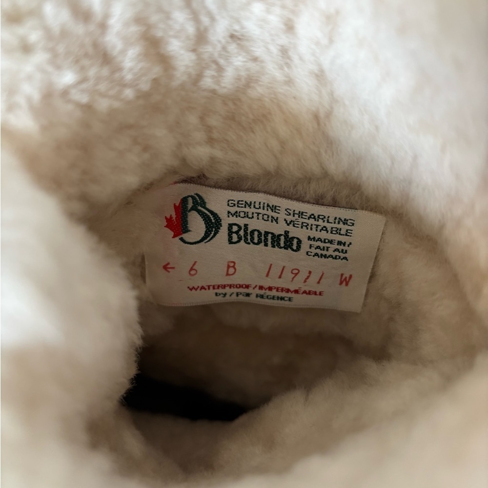 Vintage Blondo Shearling Boots Womens 6B Light Pink Sheepskin Leather Winter - Picture 12 of 14